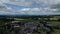 Aerial footage of village houses in the  town of Emley