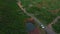 Aerial footage of a water pond in Margalla Hills in Islamabad, Pakistan, with lush green nature