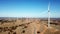 Aerial footage of wind farm on hills