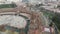 Aerial forward view of Plaza Espana. Seville. Daylight