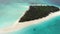 Aerial frone fly by the Tropical paradise Mnemba Island, located 3 km off the coast of Zanzibar`s main island Unguja