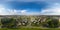 aerial full seamless spherical 360 hdri panorama view above road junction with traffic in city overlooking of residential area of