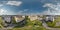 aerial full seamless spherical hdri 360 panorama view above great height in courtyard of modern multi-storey multi-apartment