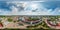 aerial full seamless spherical hdri 360 panorama view from great height on red roofs and square of historical center of old big