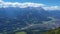 Aerial of Garmisch Partenkirchen Bavarian village in Alps mountains