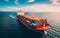 Aerial Gaze upon Maritime Giant Container Ship. Generative AI