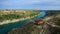 Aerial: giant mining excavator in a quarry