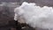 Aerial. GLOBAL WARMING. View of high chimney pipes with grey smoke.