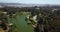 Aerial of Golden Gate park and lake in San francisco