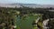 Aerial of Golden Gate park and lake in San francisco with cars