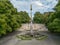 aerial golden peace angel Friedensengel in Muenchen City Statue Munich fountain