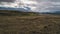 Aerial grassland of iceland with moss