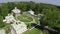 Aerial green landscape of Tsaritsyno museum and reserve in Moscow