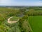 Aerial greenery and wild lake drying and swamping