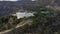 AERIAL: Griffith Observatory with Hollywood Hills in Daylight, Los Angeles, California, Cloudy