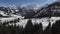 Aerial of Gstaad resort and trees