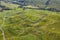 Aerial of Hardknott Roman Fort is an archeological site, the remains of the Roman fort Mediobogdum, located on the western side of
