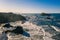 Aerial of Harris Beach in Brookings Oregon during daytime.