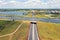 Aerial from the Hendrik Bulthuis aquaduct in Friesland the Netherlands