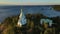 AERIAL: A hermitage located on a small island in Lake Ladoga, Karelia