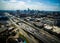 Aerial High View Over Austin Looking East Urban Industrial Austin Texas 2016 Skyline Aerial