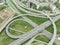 Aerial highway junction. Highway from aerial view. Urban highway and lifestyle concept