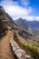 Aerial Hiking trail in Paul Valley, Santo Antao island, Cape Verde