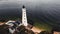 Aerial of Historic Judith Point Lighthouse - New London, Connecticut