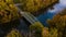 Aerial of Historic Lyonsmarengo Road Truss Bridge - Erie Canal - New York