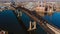 Aerial of Historic Pulaski Skyway + Rusty Power Plant - US Route 1 and 9 - Passaic + Hackensack Rivers - Newark, New Jersey