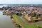 Aerial from the historical city Gorinchem  in the Netherlands