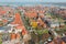 Aerial from the historical town Monnickendam in the Netherlands