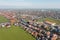 Aerial from the historical town Workum in Friesland the Netherlands