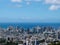 Aerial of Honolulu, Diamond Head, Waikiki, Buildings, parks, ho