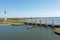 Aerial from the Houtrib sluices at Lelystad in the Netherlands