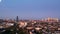 Aerial hyperlapse movie of sunrise over the Frankfurt skyline