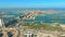 Aerial hyperlapse of the Palm Jumeirah island in Dubai, United Arab Emirates UAE