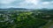 Aerial hyperlapse (timelapse) of Shadow clouds over mountains city of Kathu city Phuket Thailand