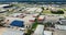 Aerial hyperlapse view of a large Truck Stop in Ontario, Canada 4K
