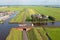 Aerial from Ie Aquaduct near Woudsend in Friesland the Netherlands