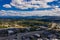 Aerial image Bellevue Washington with beautiful blue cloudy sky