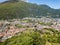 Aerial image of Bellinzona, the capital city of the Swiss Canton Ticino,