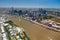 Aerial image of Brisbane River, City and South Bank, Queensland