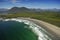 Aerial image of Cox Bay, Vancouver Island, BC, Canada