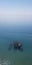 Aerial image of the derelict West Pier along the South Coast of England.