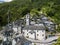 Aerial image with drone of the mountain village Corippo