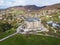 Aerial image of the Goetheanum II, desigen by Rudolf Steiner in Expressionistic architecture style in 1924