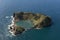 Aerial image of the idyllic islet of Vila Franca do Campo IlhÃ©u de Vila Franca