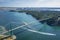 Aerial image of Lions Gate Bridge, Vancouver, BC