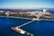 Aerial image of an oil refinery, Cherry Point, Bellingham, Washington, USA